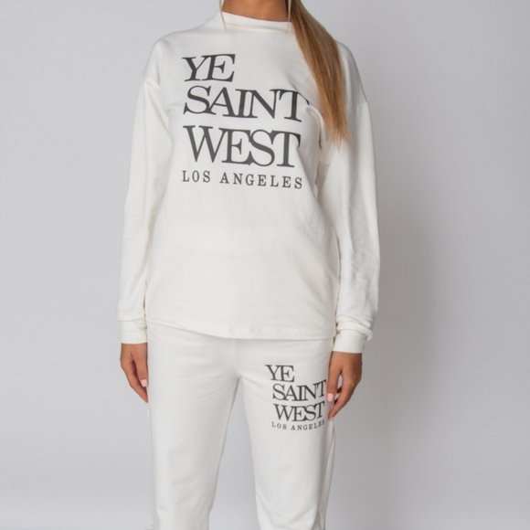 NWT White Ye Saint West Sweatshirt & Jogger Lounge - Picture 4 of 8